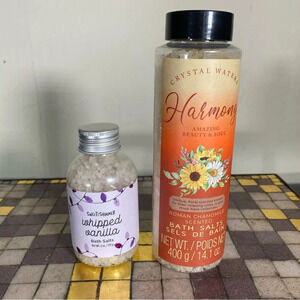 Set of 2 Bath Salts Sweet and Shimmer Sweet Vanilla Crystal Waters Harmony
